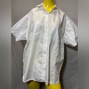 🔥Sale🔥Clementine 2X white shirtsleeve button down collared shirt with pockets.